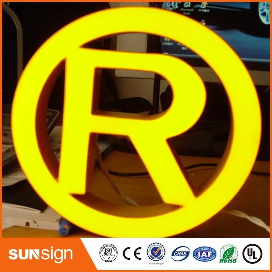 Custom advertising LED lighting galvanized letters