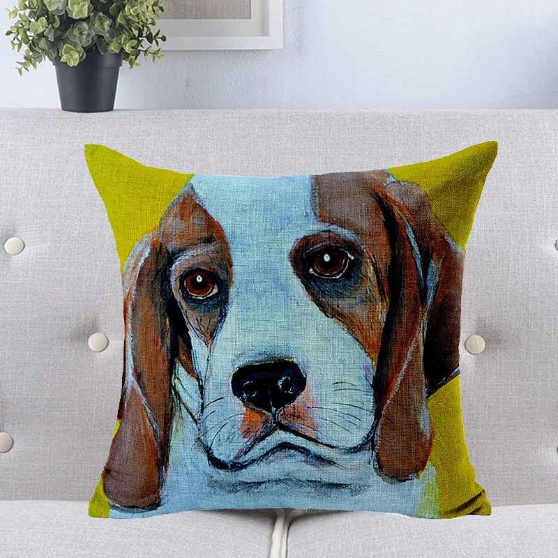 2016 Dog/cow/emoji/cat collection pillowcase Top Decorative Throw Pillows Case Linen Cotton Cushion Cover Creative Decoration | Дом и сад