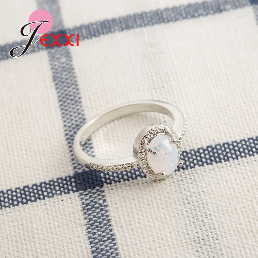 

Elegant Fire Opal Women Fashion Jewelry Ring 925 Sterling Silver Accessories Pretty Party Jewelry For Female Friends
