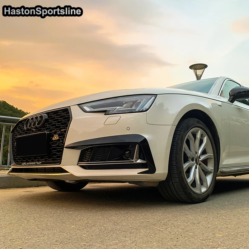 Для Audi S4 Sline B9 модифицированный Карбон волокно лицевая часть галстука сплиттер передняя противотуманная фара плавник авто аксессуары