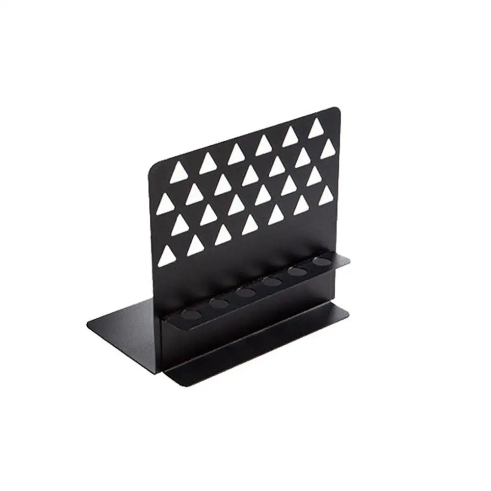 Hollow Triangle Iron Craft Bookend with Pen Holder Desktop Book Storage Rack simple and stylish | Канцтовары для офиса и дома