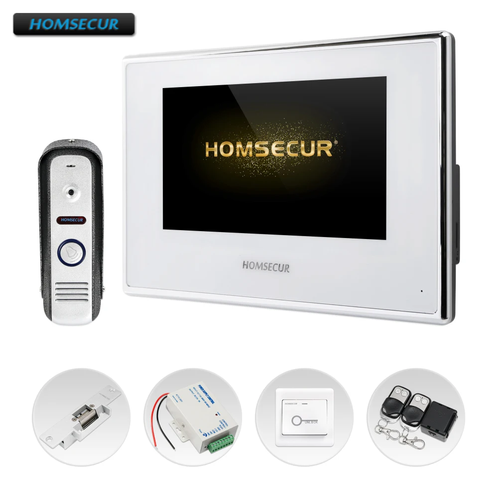HOMSECUR 4 проводной AHD видео и аудио умный дверной звонок электрический замок удара в