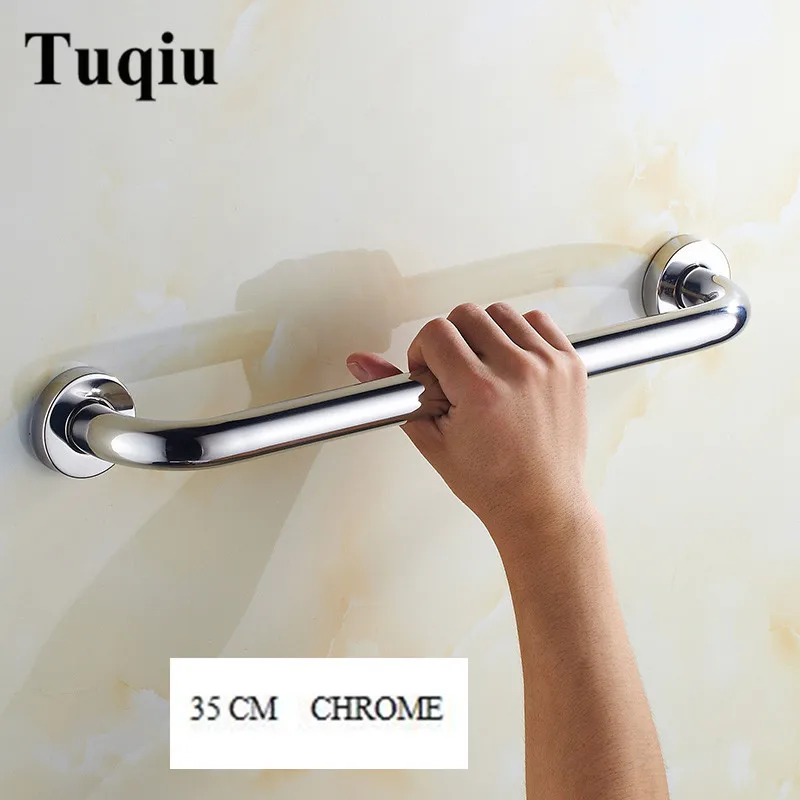 35CM chrome 4 цвета поручень для ванной латунная ручка для ванной подлокотник для ванной поручень золотой ручной бар безопасный бар - Цвет: 35CM chrome