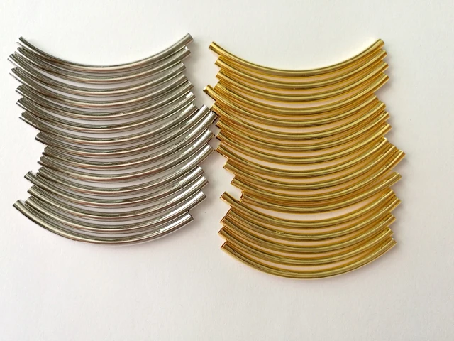 Бусины из лапши посеребренные изогнутые золотые разделительные подвески детали