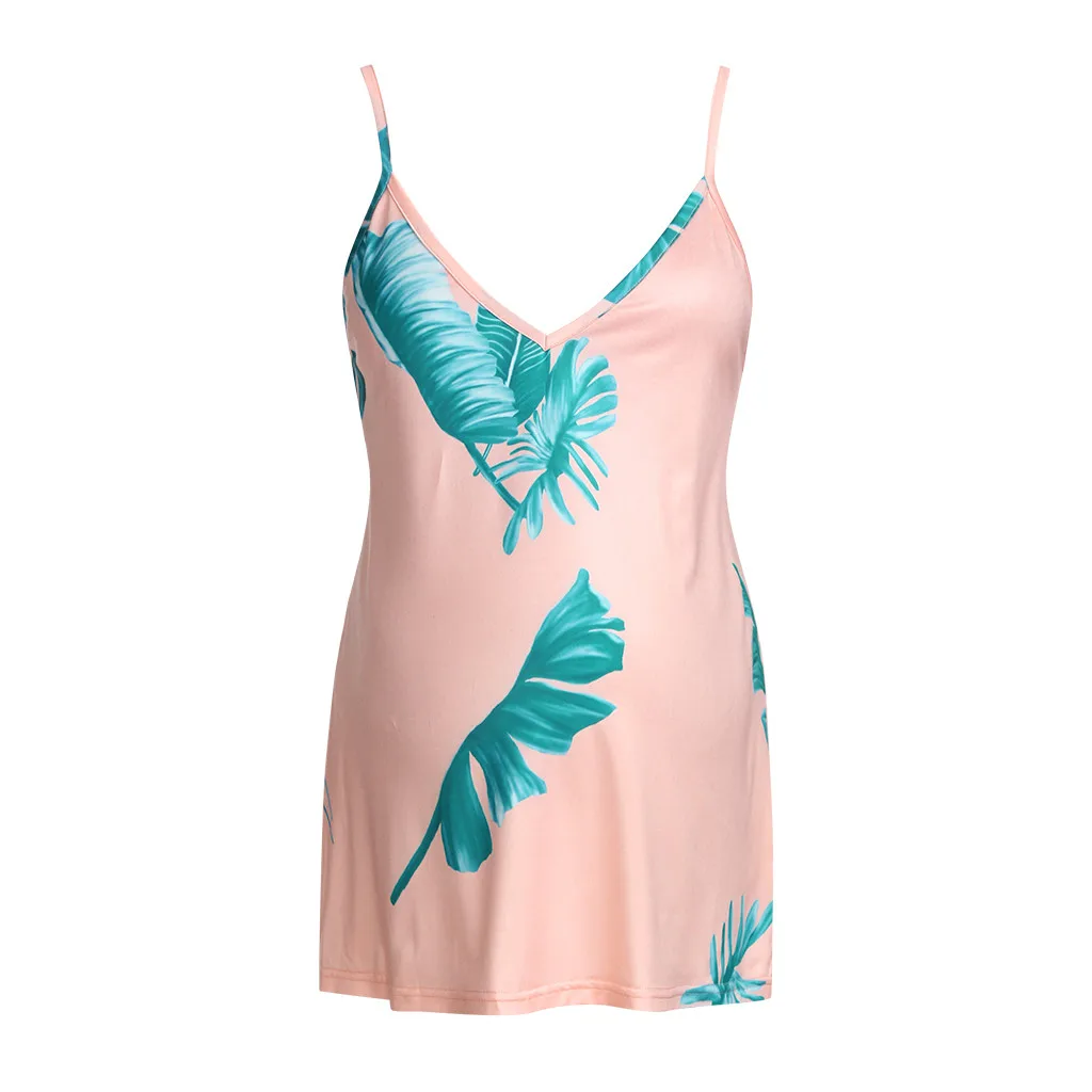 Женские топы без рукавов Свободные Блузы для беременных с принтом в виде листьев