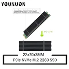 2 шт., алюминиевые радиаторы YOUNUON для PCIe NVMe M.2 2280 SSD с силиконовой термоподкладкой, сделай сам