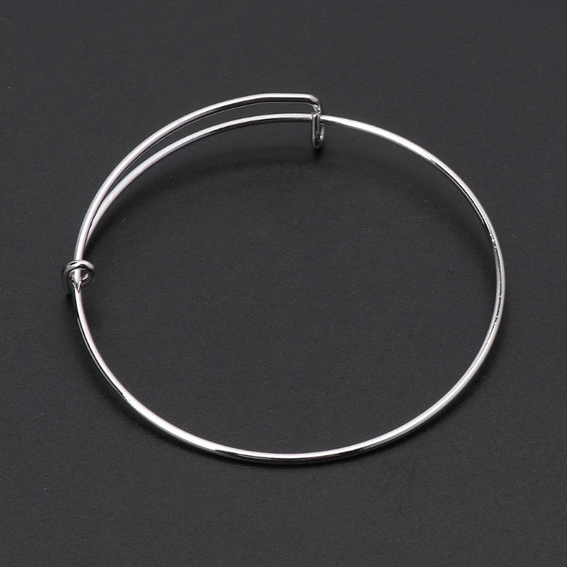 10 шт. Браслеты Женские Серебристые регулируемые растягивающиеся браслеты с