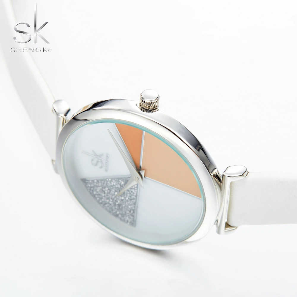 Shengke новые женские модные часы Креативный циферблат кожаный ремешок для женщин
