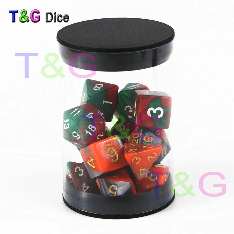 Новейшие Gemini Color Dnd кубики с бесплатными двумя черные игральные кости сумки X