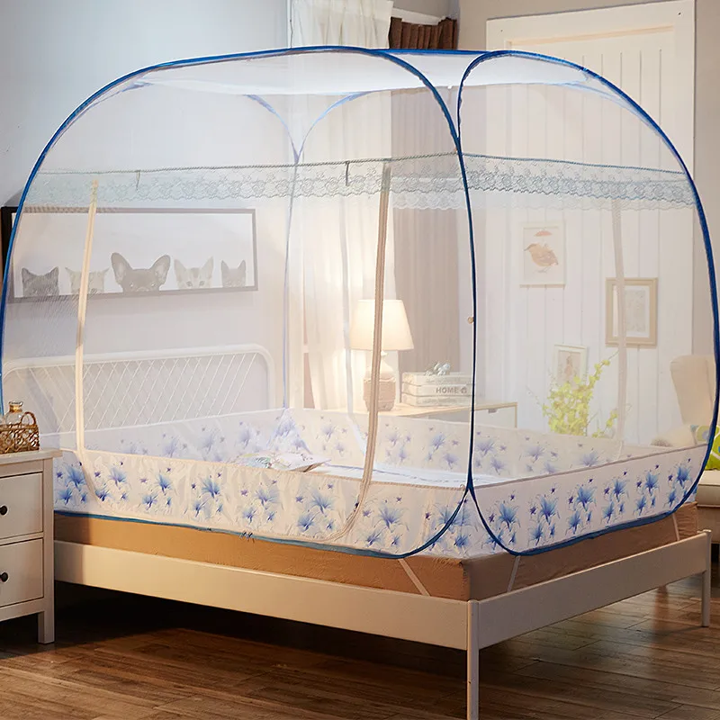 Двухдверный квадратный Топ Yurt москитная сетка навес Фиолетовый Синий Москитная