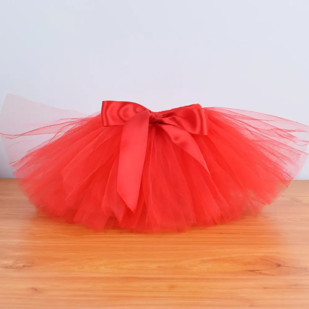 Однотонная красная Детская юбка и повязка на голову для новорожденных девочек 0 12