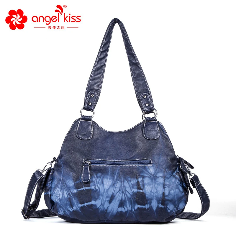 Angelkiss/мягкие вместительные модные сумки Хобо женские кошельки сумка на плечо