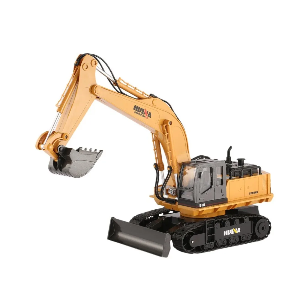 HUINA игрушечный экскаватор 1510 2,4G 1/16 11CH Сплав RC экскаватор грузовик инженерный строительный автомобиль с 680' вращающийся звуковой светильник
