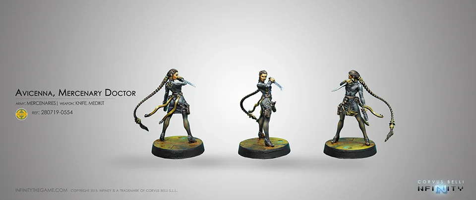 [Loong Way Miniatures] Corvus Belli Infinity 0554 AVICENNA DOCTOR 32 мм Металлические Миниатюрные|Аксессуары