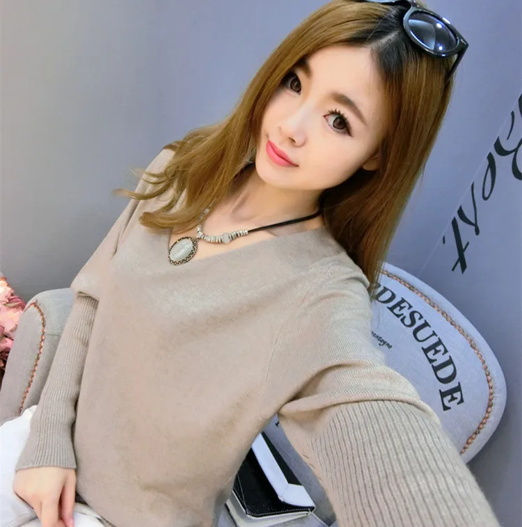 Кашемировый шерстяной свитер и модные пуловеры с V-образным вырезом длинными