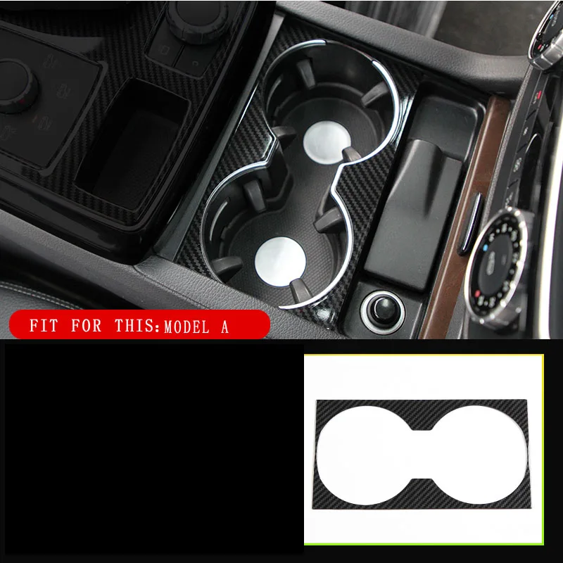 A stainless fiber Крышка держателя водного стекла для Mercedes Benz ML320 350 GLE W166 coupe c292 350d GL450 x166 GLS аксессуары для внутренней отделки - Название цвета: A stainless fiber