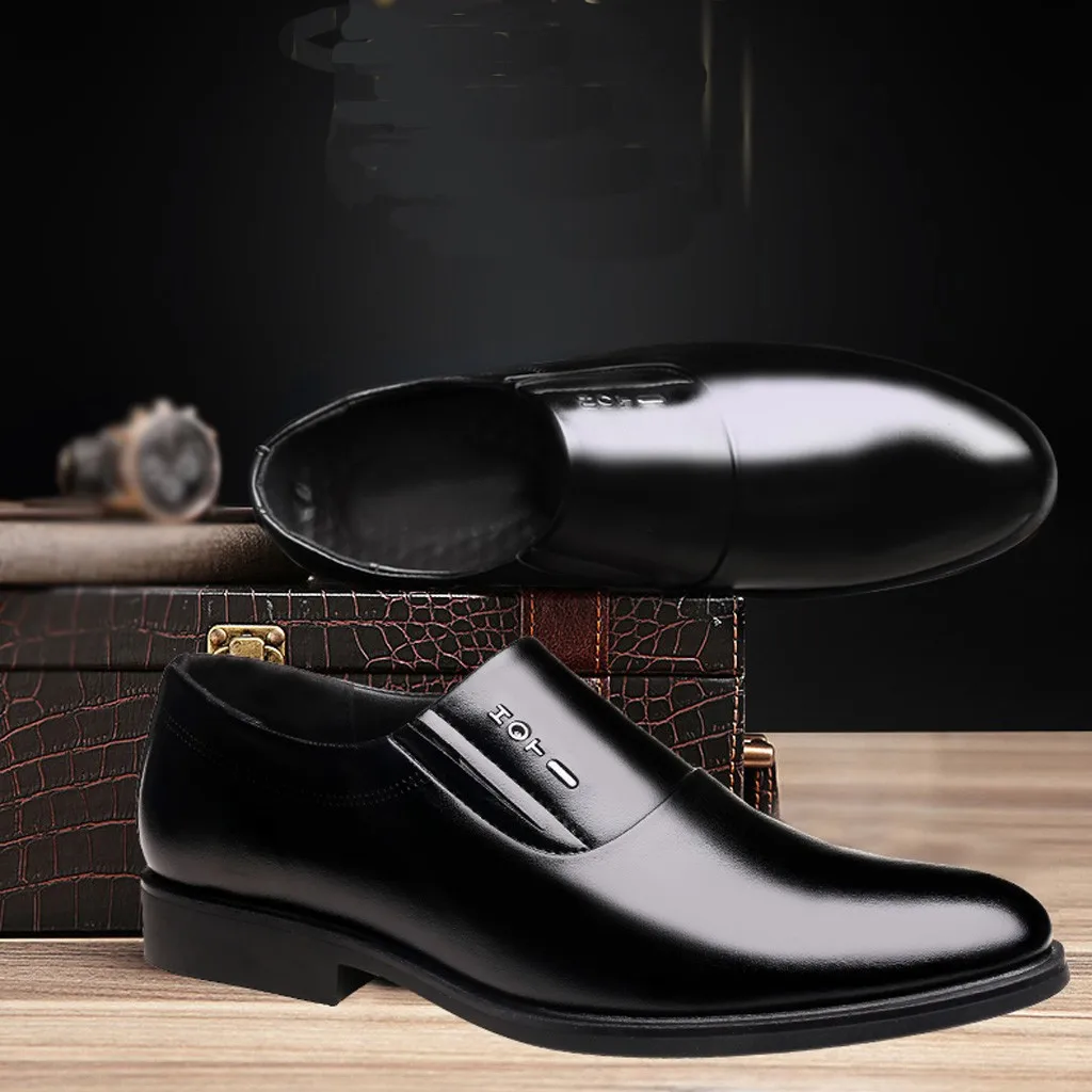 Business Patent Leather single shoes for men new arrival Bright soft-sole Pointed Comfortable Tide work Shoes chaussures | Обувь