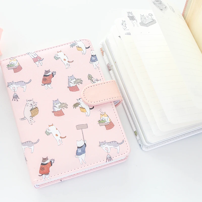 Оригинальный кожаный блокнот MIRUI в твердой обложке милый мультяшный Кот мини