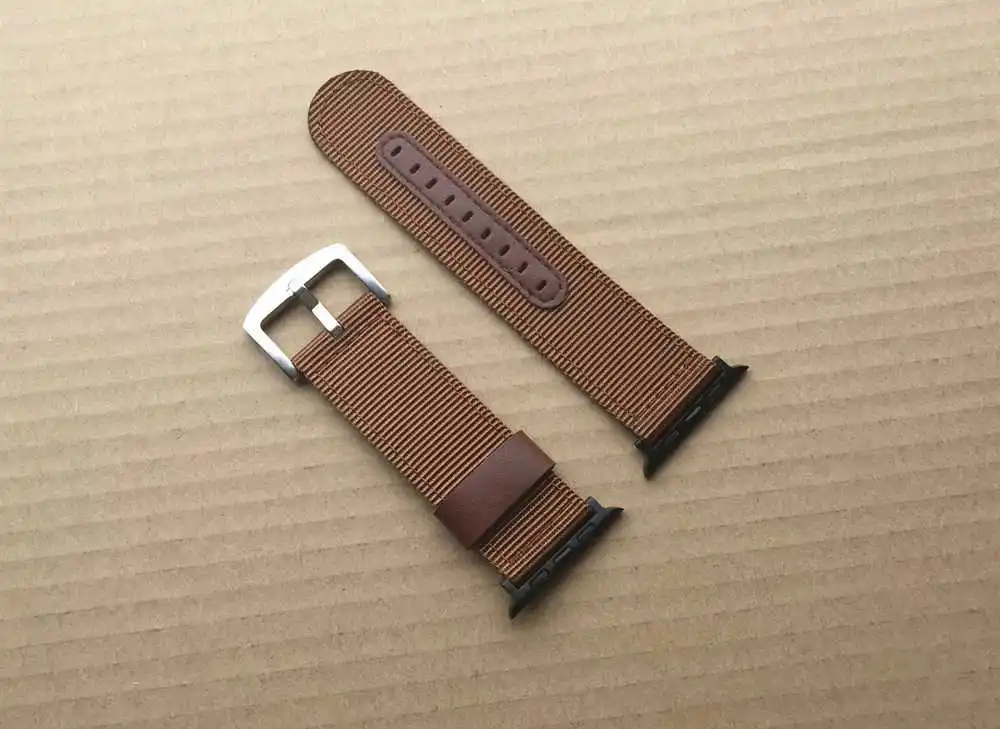 Полосатый нейлон + кожаный ремешок для часов Apple Watch 38/42 мм iwatch серии 1 2 3 | Наручные