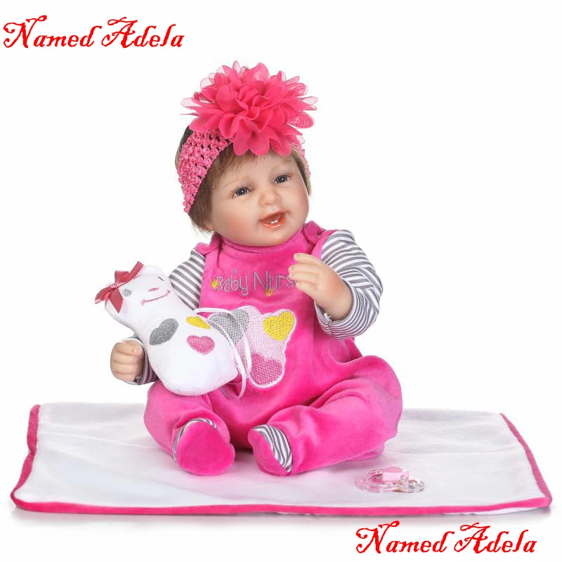

New silicone reborn dolls for baby toys 42CM newborn babies bonecas rooted smooth hair magneitc mouth reaslitiec bebe toy reborn