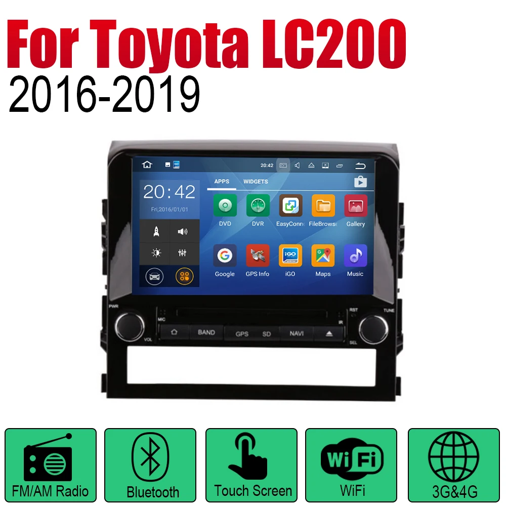 Авто Радио 2 Din Автомобильный dvd-плеер на основе Android для Toyota Land Cruiser LC200 gps Навигация BT Wifi карта мультимедиа