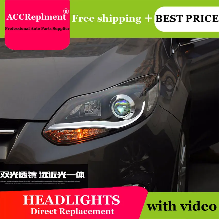 Автомобильный Стайлинг для 2012 2014 Ford Focus светодиодный фары Новый Focus3 DRL Объектив
