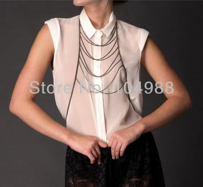 Бесплатная доставка 2014 Новый дизайн звезды горячие металлические модные ювелирные изделия серый цвет женские цепочки ожерелье