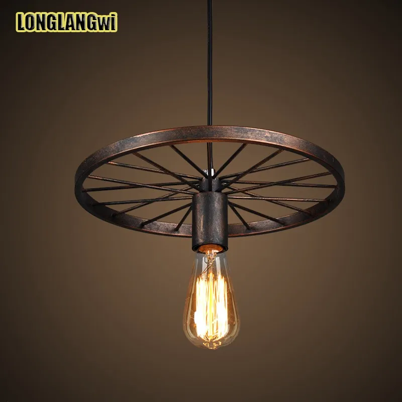 Винтажный подвесной светильник в американском стиле веревочный с подвеской