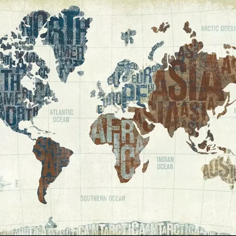 Настенная ткань на заказ абстрактная карта мира английский мугал с изображением