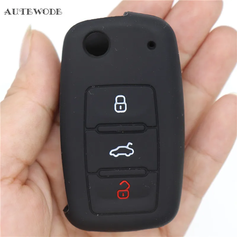 Чехол для ключей AUTEWODE автомобиля силиконовый чехол VW Volkswagen polo passat b5 golf 4 5 6 jetta mk6