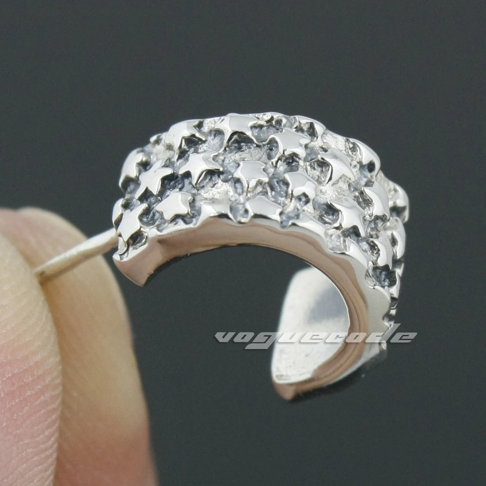 Серьги Серебряные в стиле панк 8R011 для мужчин|star gemstone|stars on the beachearings |