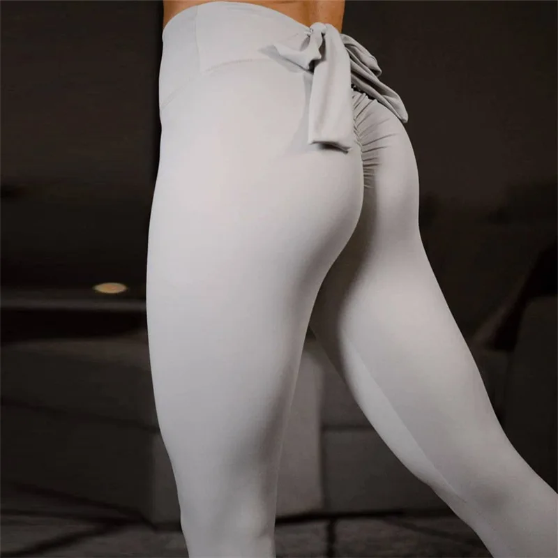 S-XL 6 цветов бантом повседневное Push Up Леггинсы для женщин Летние тренировки