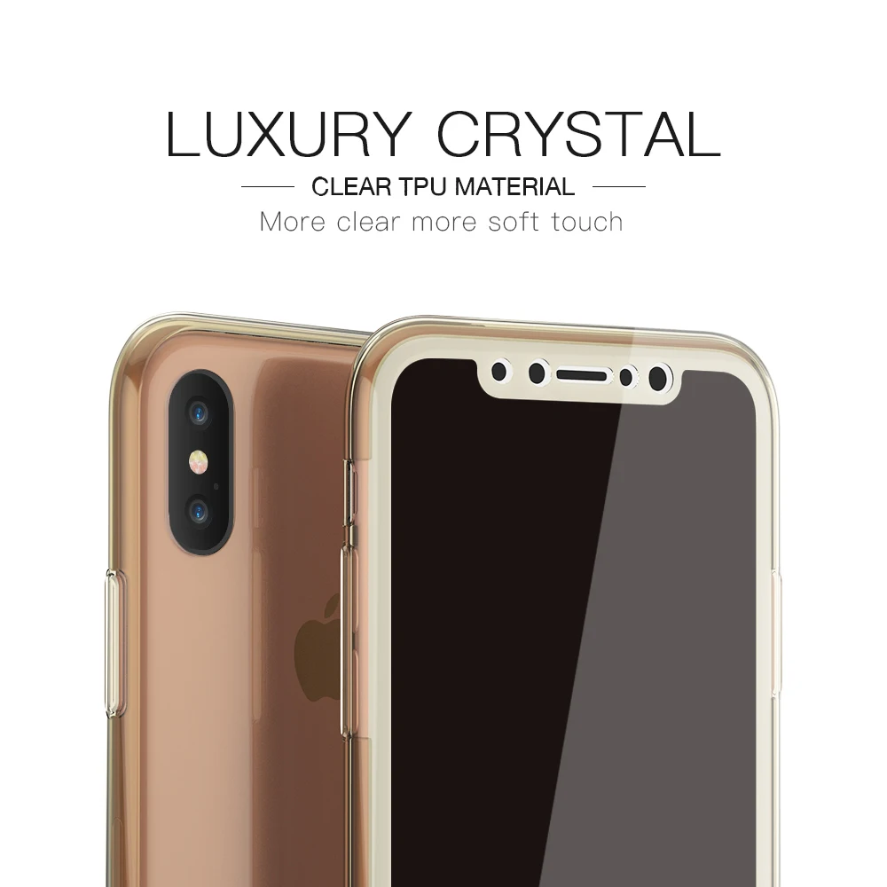 KISSCASE 360 прозрачный мягкий простой чехол для телефона iPhone X 8 7 6 Plus силиконовый из