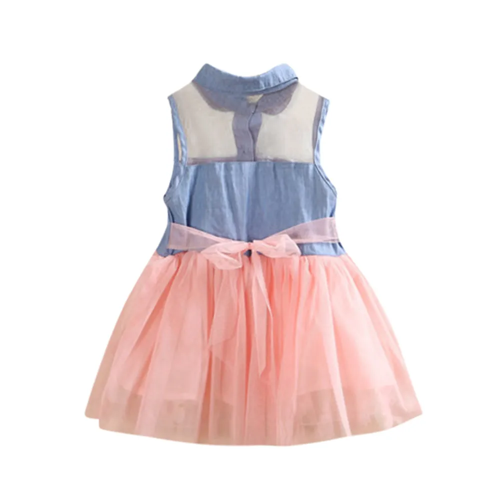 2019 модное милое джинсовое платье без рукавов с цветочным принтом и бантом для