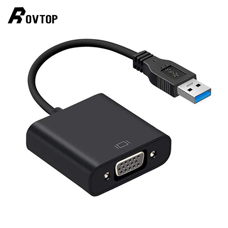 Rovtop USB 3 0 к VGA адаптер внешняя видеокарта мульти дисплей конвертер для Win 7/8/10