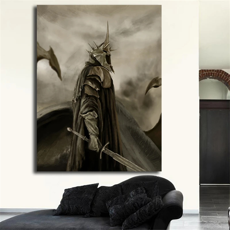 LOTR король ведьмы из ангмара Властелин колец Искусство Холст Плакат Картина Настенная картина печать современная домашняя Спальня Декор художественное произведение