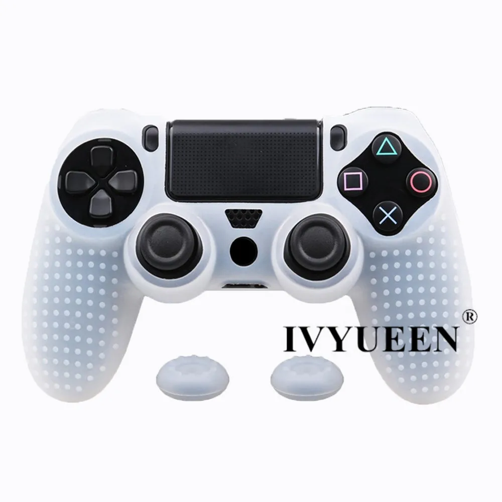 IVYUEEN для sony playstation 4 Dualshock 4 PS4 Pro Slim контроллер силиконовый чехол защитная кожа и аналоговые ручки