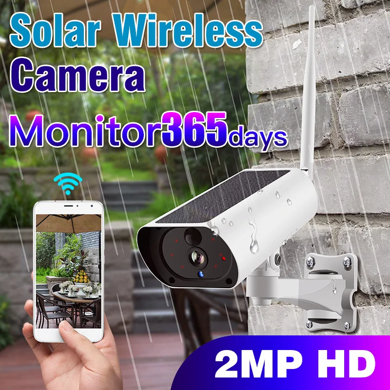 Солнечная энергия Wifi камера батарея 1080P Двусторонняя Аудио Безопасность