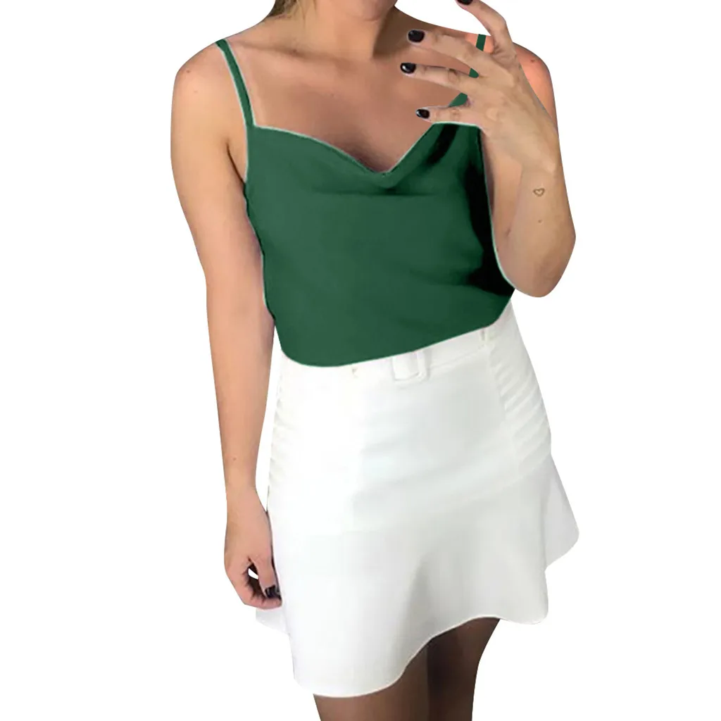 Женские сексуальные майки и блузки модные однотонные регулируемые женские