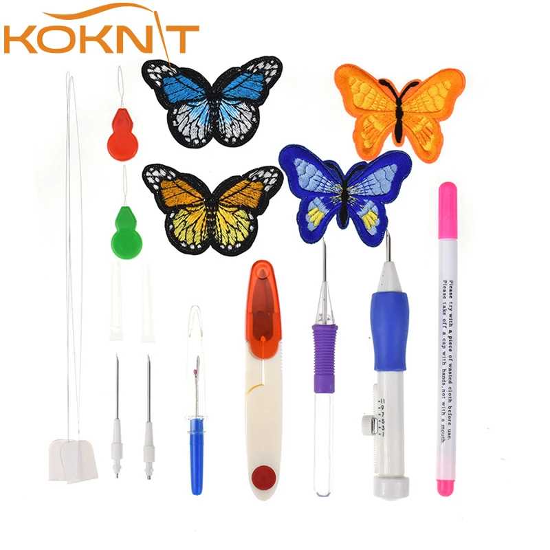 Пластиковая вышивка прошитая игла с узорами Ножницы Ручка Набор для женщин мама