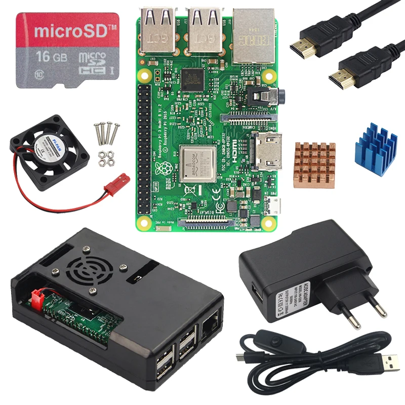 Оригинальная плата Raspberry Pi 3 B или 3B Plus со встроенным WiFi и Bluetooth + корпус ABS блок