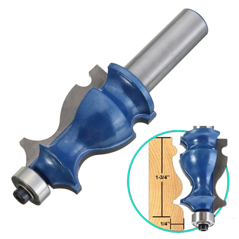 Hot Sale 1PC Blue Ogee Chisel Cutter Router Bit Solid Hardened Steel Body 1/2 inch Shank Drilling For Door Wood Carpentry Tool |
