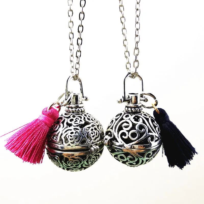 1pc Rose flower Birdcage Lava Stone Aromatherapy Pendant Essential Oil Diffuse Necklace with Volcanic rocks party gift - купить по