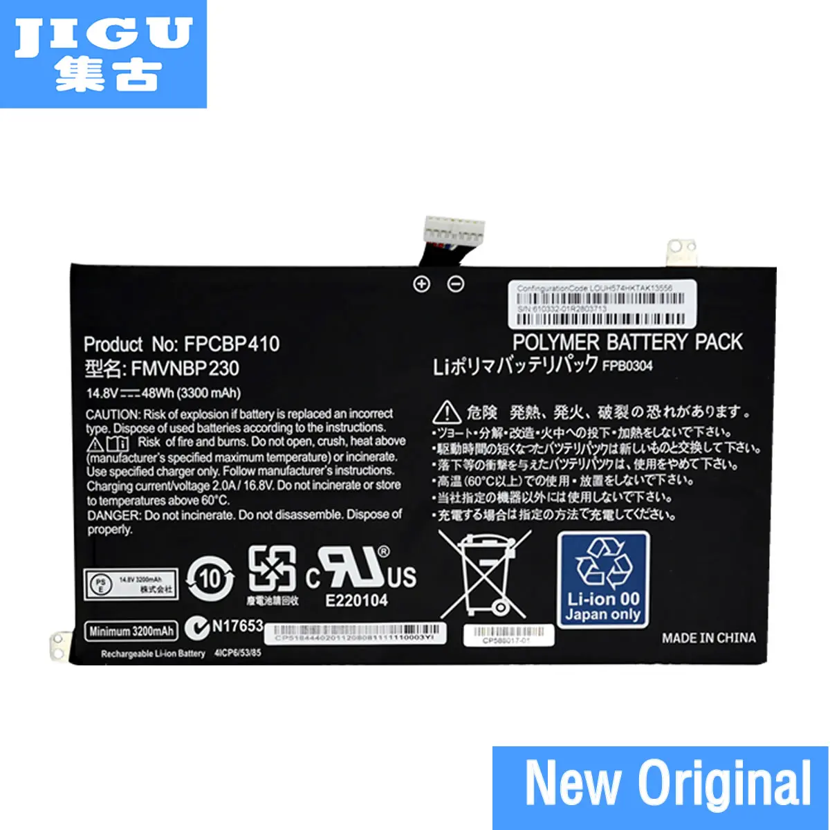Оригинальный аккумулятор JIGU FMVNBP230 FPB0304 FPCBP410 для ноутбука FUJITSU Для LIFEBOOK U554 U574 UH554 UH574