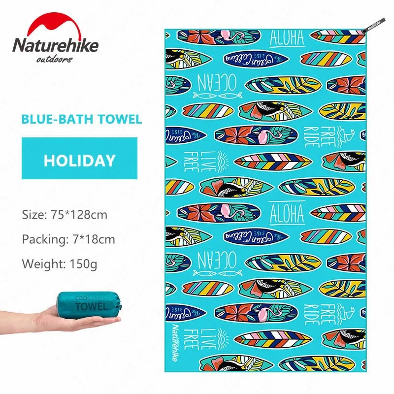 Blue-Bath Towel Naturehike Летнее спортивное полотенце дышащее быстросохнущее банное полотенце летний пляжный халат ультрафиолетовые полотенца для путешествий - Цвет: Blue-Bath Towel