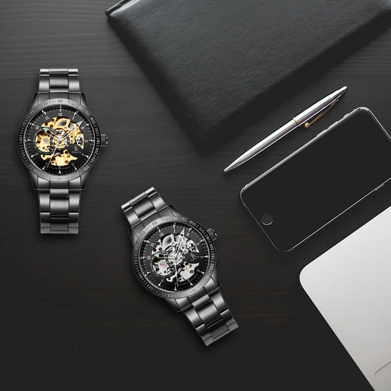 Мужские механические наручные часы-скелетоны с автоподзаводом | Наручные часы