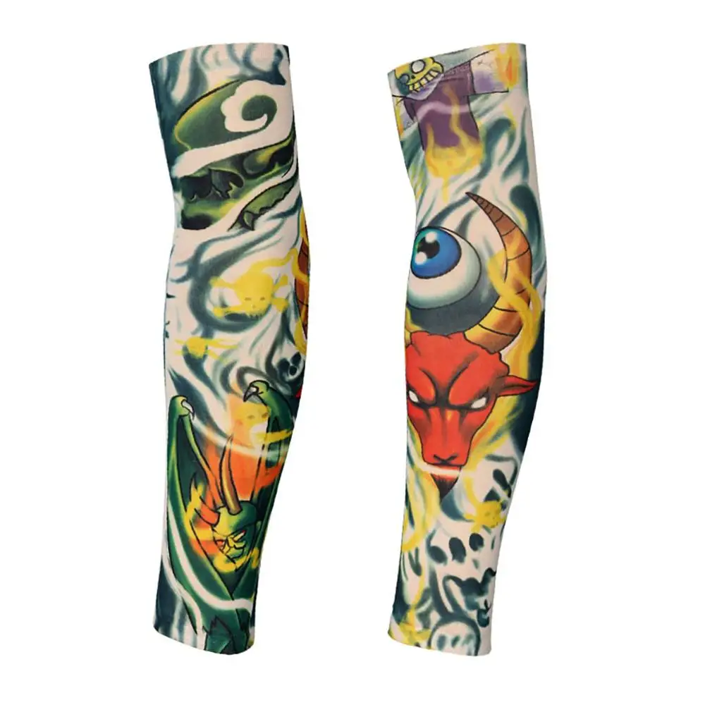 Рукава татуировки 2019 модные солнцезащитные временные рукава боди-арт чулки