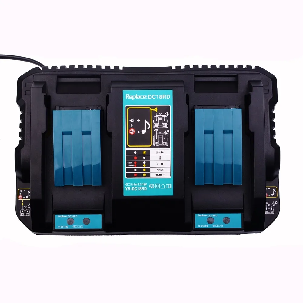 Для Makita EU вилка двойное зарядное устройство два порта USB 7 2 V 14 4 18V DC18RD DC18RC BL1860 BL1840