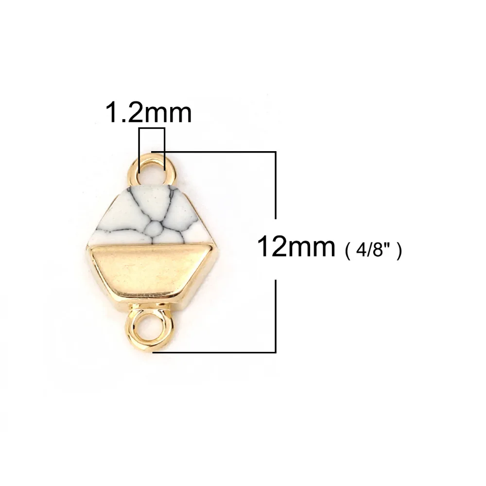 Соединители DoreenBeads из меди и смолы шестиугольные аксессуары для ювелирных
