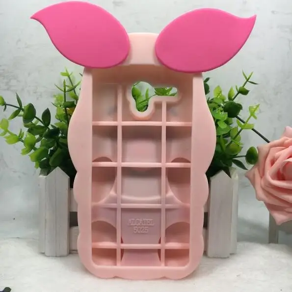 Soft Silicone 3D Cover For Alcatel Pop 3 5025 5.5inch Pink Pig Case for One Touch POP C9 C7 C5 | Мобильные телефоны и